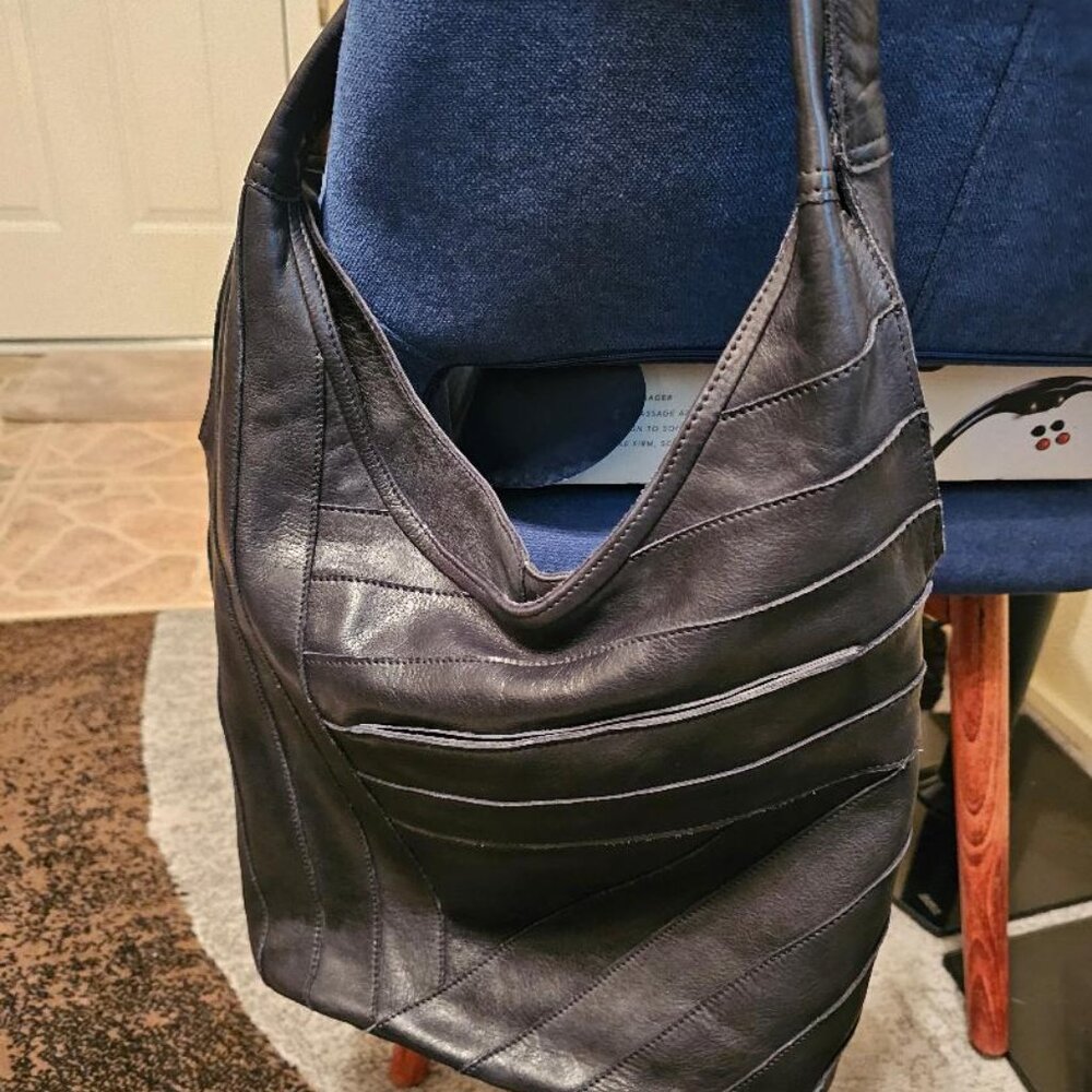 Latico Black Leather Hobo Bag